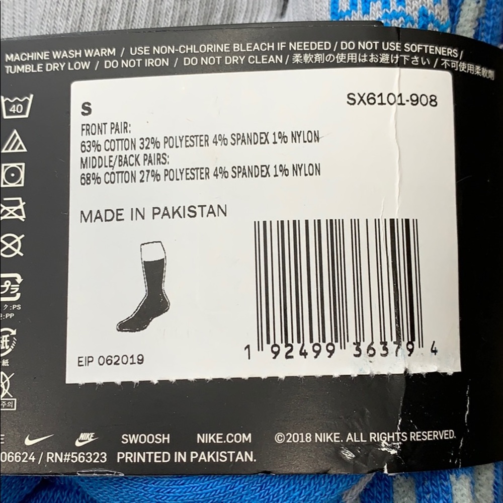 NIKE EVERYDAY CUSHIONED CREW SOCKS YTH 3Y-5Y - Picture 14 of 16